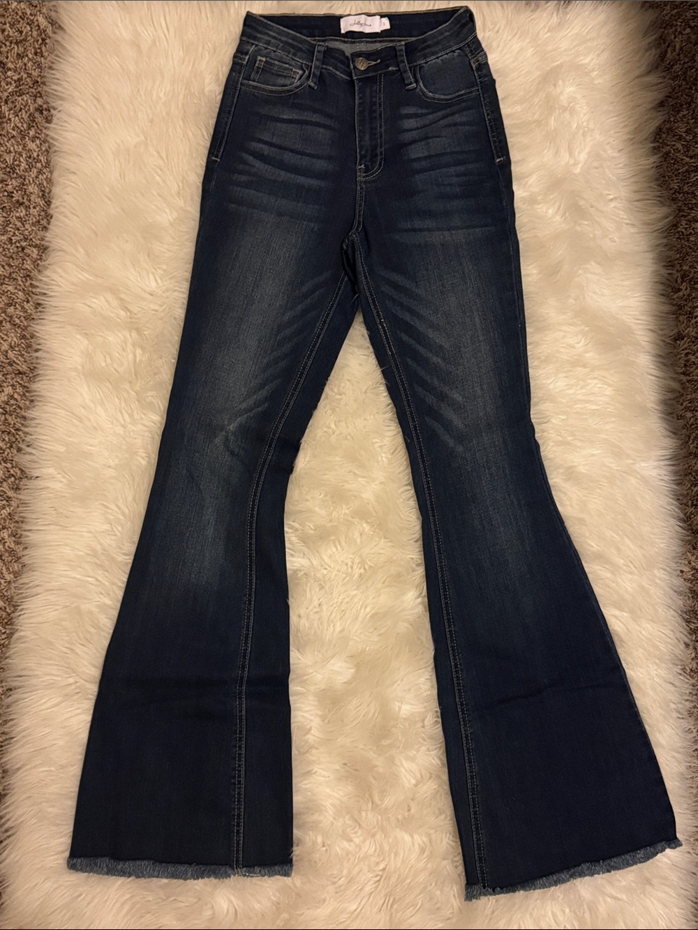 Jelly Beans Indigo Flared Wide-Leg Jeans